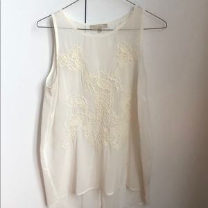 Joan Vass sleeveless top off white S MSRP $59